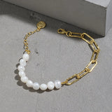925 Silver Horoscope Pearl Double Bracelet Rock Punk Party Jewels