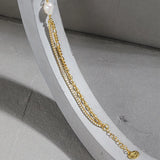 925 Silver Zircon CZ Chain Double Bracelet Women Party Jewels