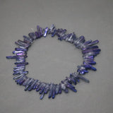 Purple Quartz Point Pendant, Healing Crystal Bead Necklace