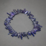 Purple Quartz Point Pendant, Healing Crystal Bead Necklace
