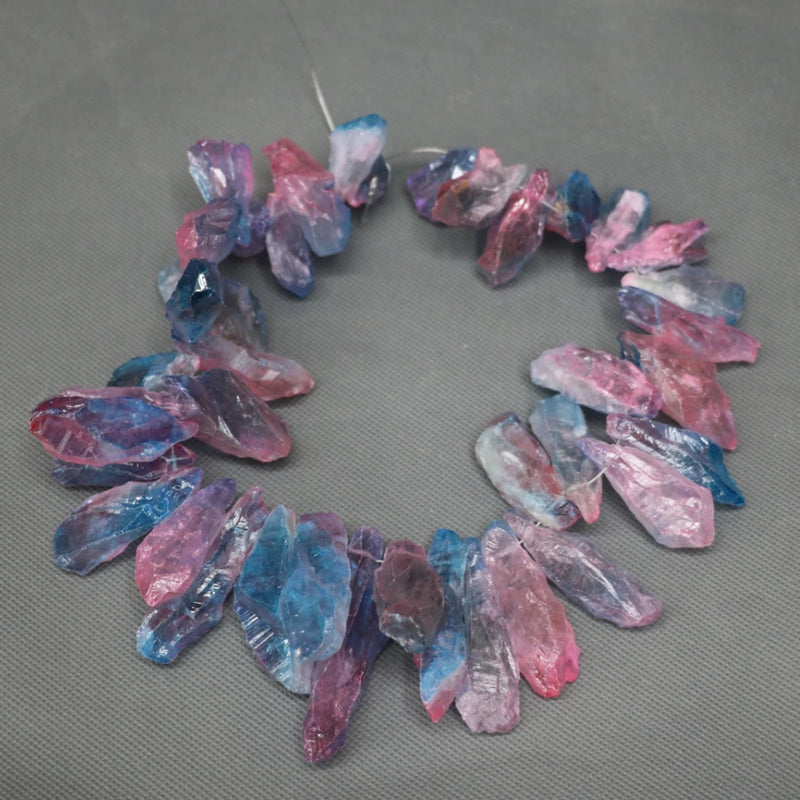 Raw Gradient Ramp Healing Crystal Quartz Beads Point Pendant