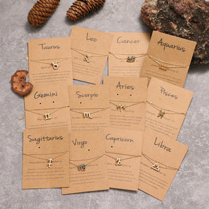 12 Constellations Anklets Symbols Chain Foot Jewelry for Women Girls