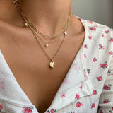Heart Star Pendant Necklace Love Clip Chain Choker Jewelry Female
