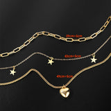 Heart Star Pendant Necklace Love Clip Chain Choker Jewelry Female