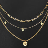 Heart Star Pendant Necklace Love Clip Chain Choker Jewelry Female