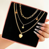Heart Star Pendant Necklace Love Clip Chain Choker Jewelry Female