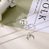 Boho Moon Layered Necklaces Set Jewelry