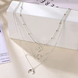 Boho Moon Layered Necklaces Set Jewelry