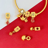 Fine Woman Girl Party Birthday Wedding Gift Mahjony Coin DIY Beads Charm