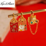 AC12 Kids Fortune Cat FU Bead Charm For Bracelet