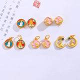 Fine Kids Rabbit Moon DIY Bead Charm For Bracelet