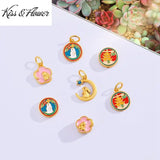 Fine Kids Rabbit Moon DIY Bead Charm For Bracelet