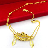 24KT Gold Leaf Flower Pendant Anklet, Fine Jewelry Gift