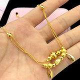 24KT Gold Leaf Flower Pendant Anklet, Fine Jewelry Gift