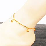 Vintage Heart Star Peanut 24KT Anklet Gift for Women
