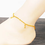 Vintage Heart Star Peanut 24KT Anklet Gift for Women
