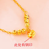 AK07 Ingot Bead 24KT Anklet Birthday Wedding Gift