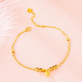 AK07 Ingot Bead 24KT Anklet Birthday Wedding Gift