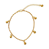 AK09 24KT Bells Charm Anklet Hot Woman Birthday Wedding Gift