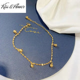 AK09 24KT Bells Charm Anklet Hot Woman Birthday Wedding Gift