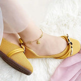 AK12 24KT Anklet Mother Birthday Wedding Gift Beads FU Lock Hot Woman Girl Bride