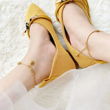 AK12 24KT Anklet Mother Birthday Wedding Gift Beads FU Lock Hot Woman Girl Bride