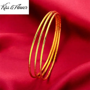 BR04 Slim 24KT Bracelet Bangle Set Hot Woman Girl Mother Birthday Wedding Gift