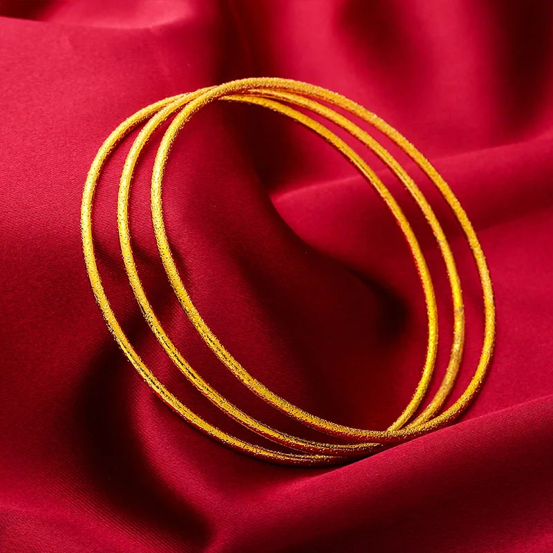 BR04 Slim 24KT Bracelet Bangle Set Hot Woman Girl Mother Birthday Wedding Gift