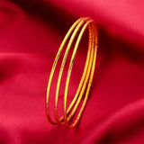 BR04 Slim 24KT Bracelet Bangle Set Hot Woman Girl Mother Birthday Wedding Gift