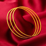 BR04 Slim 24KT Bracelet Bangle Set Hot Woman Girl Mother Birthday Wedding Gift