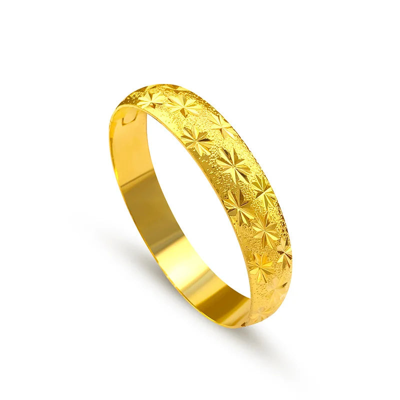 Matte Star 24KT Bracelet Bangles for Women - Fine Jewelry Gift
