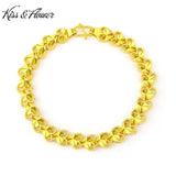 Heart 24KT Chain Bracelet Fine Jewelry Birthday Wedding Gift
