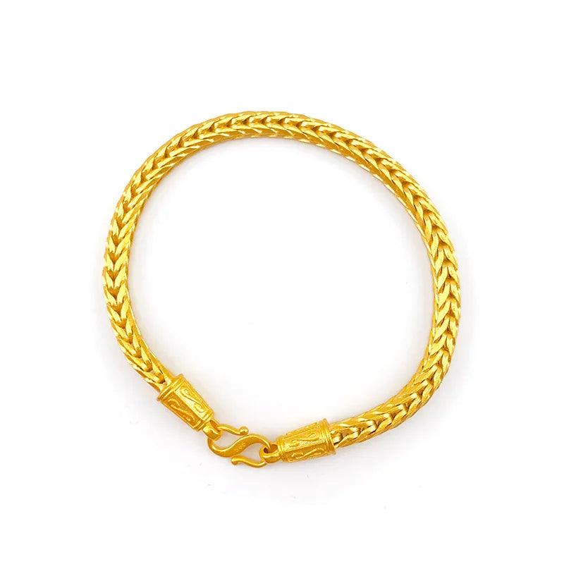 Dragon Bone 24KT 5mm Chain Bracelet