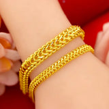 BR120 24KT Chain Bracelet Fine Jewelry Gift