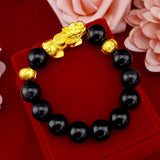 Vintage PIXIU 12/18mm Bead 24KT Bracelet