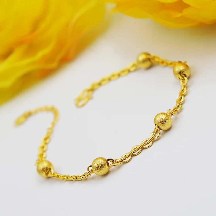 BR132 Thin Chain Bracelet 24KT Fine Jewelry Woman Girl Gift