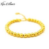 24KT Matte Beads Chain Bracelet for Women