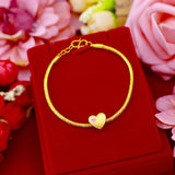 24KT Thin Chain Bracelet Fine Jewelry Woman Girl Birthday Wedding Gift
