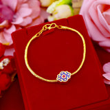 24KT Thin Chain Bracelet Fine Jewelry Woman Girl Birthday Wedding Gift