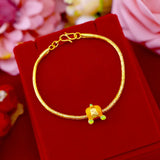 24KT Thin Chain Bracelet Fine Jewelry Woman Girl Birthday Wedding Gift