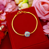 24KT Thin Chain Bracelet Fine Jewelry Woman Girl Birthday Wedding Gift