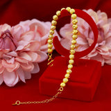 24KT Matte 6mm Beads Chain Bracelet for Women - Fine Jewelry Gift