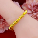 24KT Matte 6mm Beads Chain Bracelet for Women - Fine Jewelry Gift
