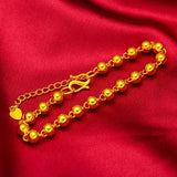 24KT Lucky Beads Chain Bracelet Fine Jewelry Gift