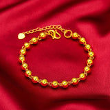 24KT Lucky Beads Chain Bracelet Fine Jewelry Gift
