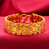 Vintage Wide Watch Chain 24KT Bracelet