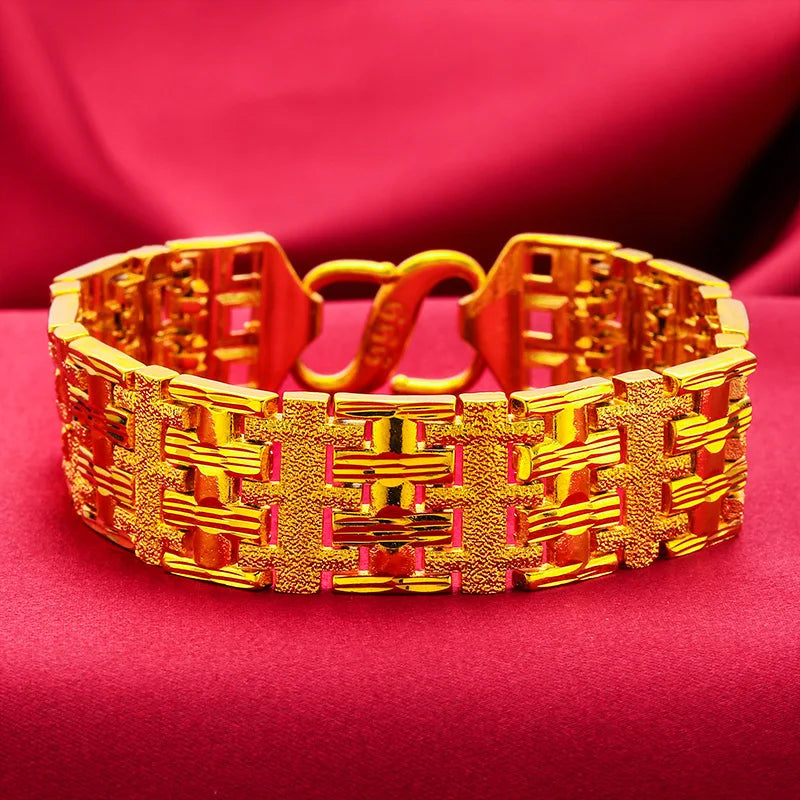 Vintage Wide Watch Chain 24KT Bracelet