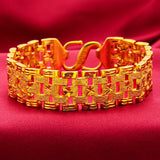 Vintage Wide Watch Chain 24KT Bracelet