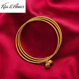 BR162 24KT Bracelet Bangle for Women, Three Laps, Clouds Design