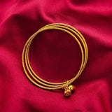 BR162 24KT Bracelet Bangle for Women, Three Laps, Clouds Design